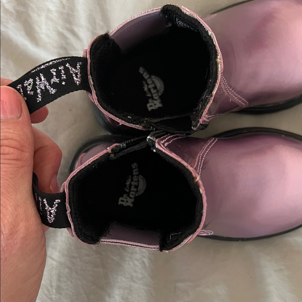 Dr. Martens Metallic Pink Zip Chelsea Boots - Picture 3 of 3
